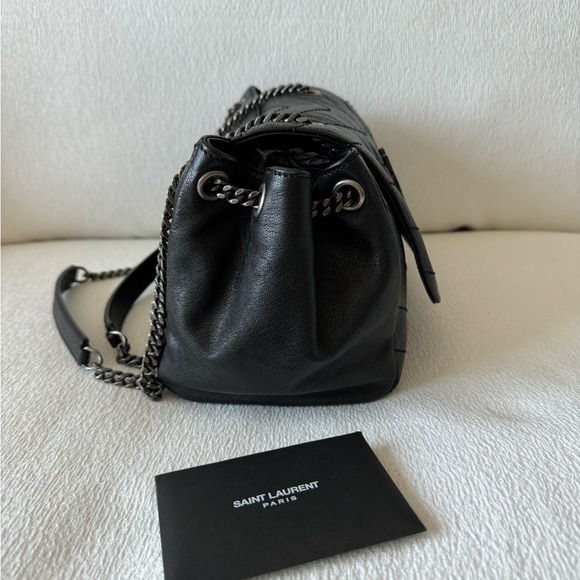 YSL Saint Laurent Nolita Black Grainskin Leather Handbag - Picture 12 of 16